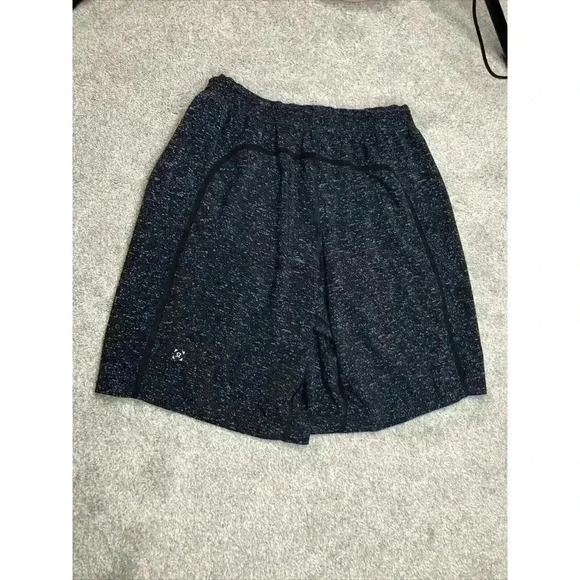 Lululemon Mens Athletic Shorts 9" Inseam Black Grey Speckles Lined Defect Sz M - Picture 8 of 12